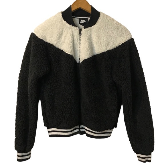 NIKE SHERPA ZIP UP BOMBER JACKET WITH POCKETS SIZE XS - Picture 7 of 9